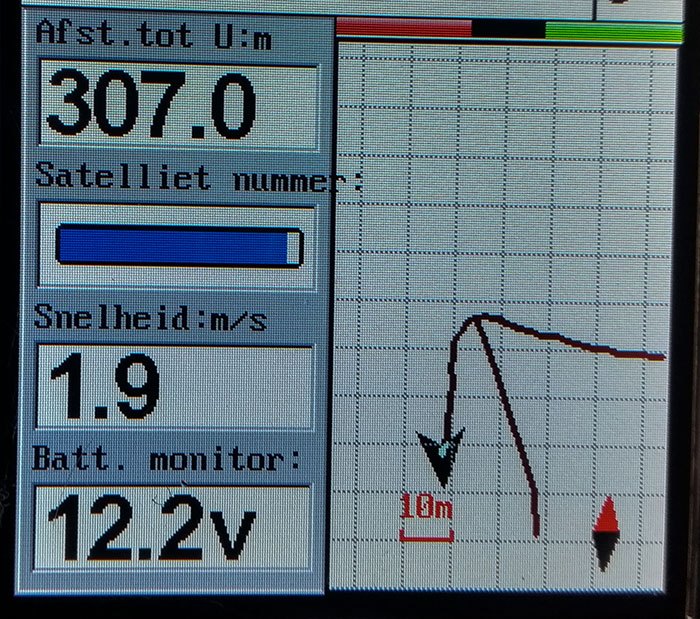 De Toslon TF640 op de voerboot is goud voor op groot water. Doormiddel van de navigatie pijltjes en de gegevens op het scherm kan je altijd naar dezelfde plek terugvaren... Zelf met enorme afstanden.
