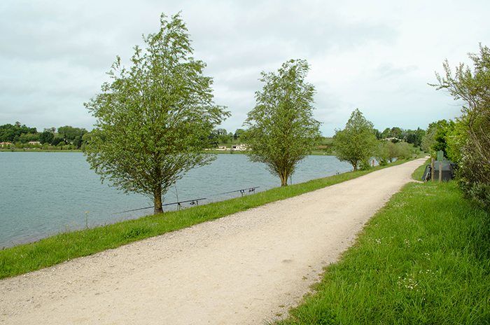We verspreiden de hengels over een strook van 100 meter