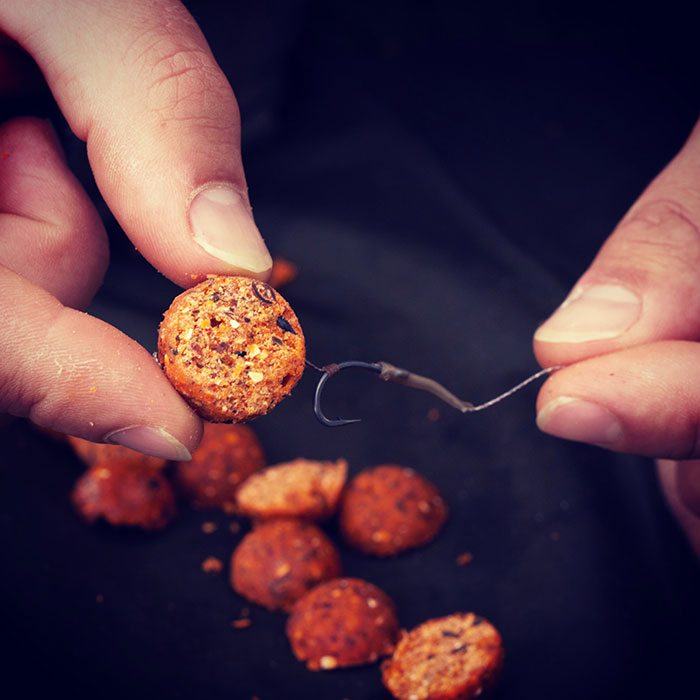 Een 'gewone' rig met een hair die is gefixeerd met een rubbertje. Volgens onze experts net zo prima.